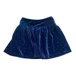 Crewcuts by J Crew Girls Navy & Silver Velvet Star Print Skirt Size XS 4/5